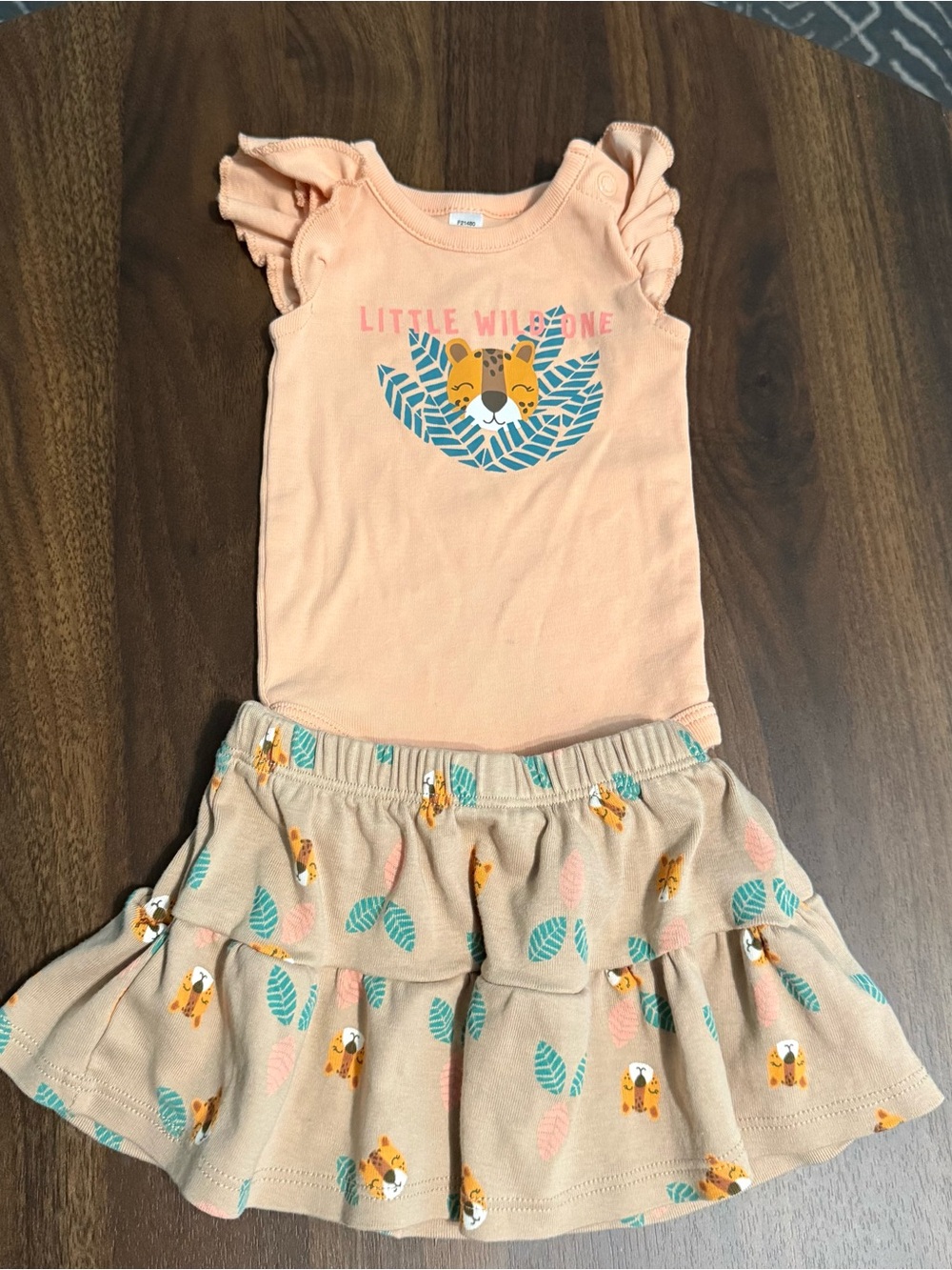 Baby girl onesie and skirt set